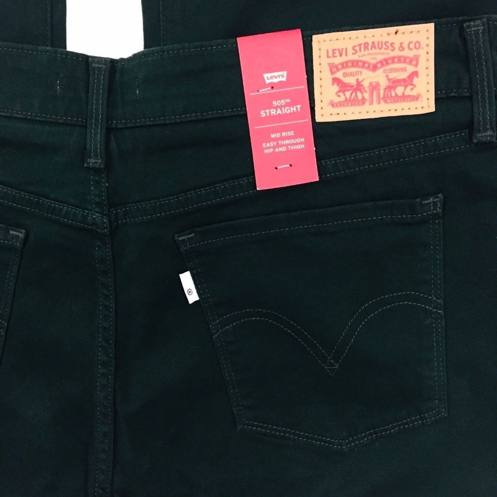 Levis 505 Straight Leg Jeans Size 16M Green - Picture 6 of 7
